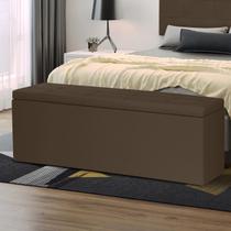 Calçadeira Baú King 1,95m Roma Material Sintético Marrom SKY MOBILE