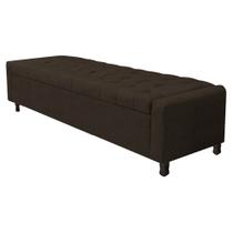 Calçadeira Baú King Everest P02 195 cm para cama Box Corano Marrom - Amarena Móveis