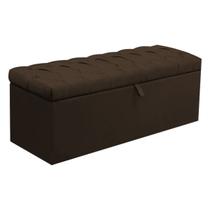 Calçadeira Baú King Itália 190 CM Suede Marrom - D A Decor