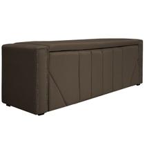 Calçadeira Baú King Minsk P02 195 cm para cama Box Suede - Doce Sonho Móveis