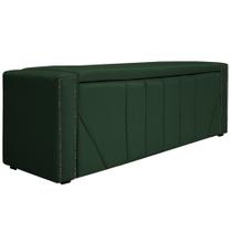 Calçadeira Baú King Minsk P02 195 cm para cama Box Suede Verde - Amarena Móveis