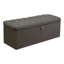 Calçadeira Baú King Paris 190 CM Suede Cinza - D A Decor