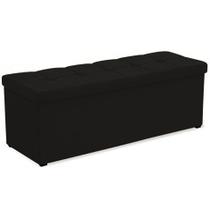 Calçadeira Baú King Poliana 190 CM Suede Preto - D A Decor