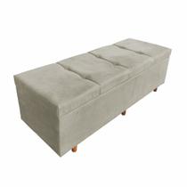 Calçadeira Baú Madri King 1,95 M Suede Bege