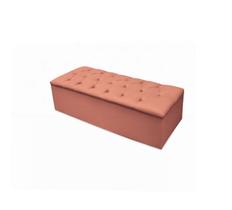 Calçadeira Baú P/ Box King 195cm Mirage c/ Capitonê Suede Coral Dl Decor