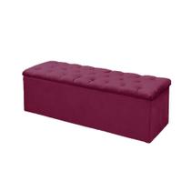 Calçadeira Baú P/ Box King 195cm Mirage c/ Capitonê Suede Rosa Pink Dl Decor