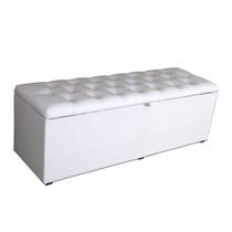 Calçadeira Baú Padua de 138 cm larg. Larhome Branco.