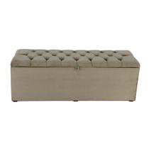 Calçadeira Baú Padua de 158 cm Larhome Suede Veludo Marrom claro.