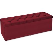 Calçadeira Baú Paris 195 cm Suede Vermelho- JS Móveis