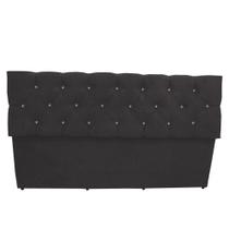 Calçadeira Baú Paris Casal 140 cm Botão Strass Suede Grafite Do Lar Móveis