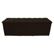 Calçadeira Baú Paris Casal 140 cm Botão Strass Suede Marrom Do Lar Móveis