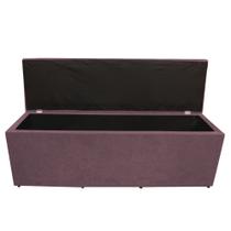 Calçadeira Baú Paris Casal 140 cm Botão Strass Suede Rosê Do Lar Móveis