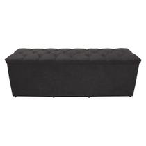 Calçadeira Baú Paris Queen 160 cm Botão Strass Suede Grafite Eli Móveis
