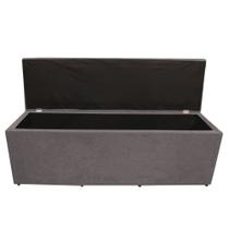 Calçadeira Baú Paris Queen 160 cm Botão Strass Suede Prata Do Lar Móveis