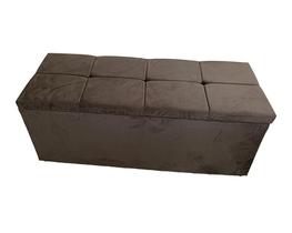 Calçadeira Baú Poliana King 195 Cm Suede Marrom - MV Estofados Shop