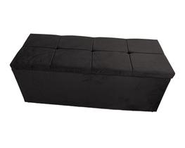 Calçadeira Baú Poliana King 195 Cm Suede Preto