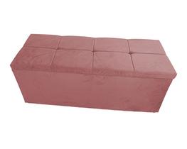 Calçadeira Baú Poliana King 195 Cm Suede Rose