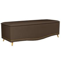 Calçadeira Baú Queen 160cm Imperial J02 Veludo Chocolate - Mpozenato