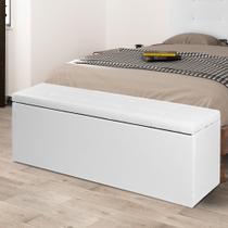 Calçadeira Baú Queen 1,60m Berlim Material Sintético Branco SKY MOBILE