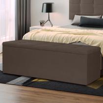 Calçadeira Baú Queen 1,60m Roma Suede Marrom SKY MOBILE