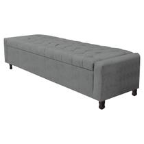 Calçadeira Baú Queen Everest P02 160 cm para cama Box Corano - Doce Sonho Móveis