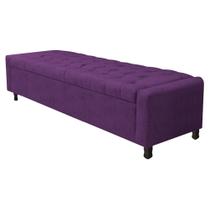 Calçadeira Baú Queen Everest P02 160 cm para cama Box Suede Roxo - Amarena Móveis