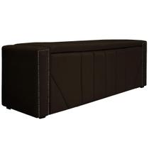 Calçadeira Baú Queen Minsk P02 160 cm para cama Box Sintético - ADJ Decor