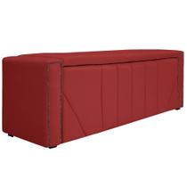 Calçadeira Baú Queen Minsk P02 160 cm para cama Box Sintético Vermelho - Amarena Móveis