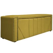 Calçadeira Baú Queen Minsk P02 160 cm para cama Box Suede - ADJ Decor