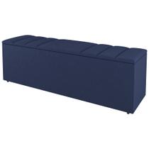 Calçadeira Baú Queen Size Grace 160cm Suede Azul - Abmaza