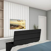 Calçadeira Baú Recamiel Casal 140CM Argentina Suede Preto - D A DECOR