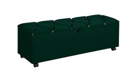 Calçadeira Baú Recamier 85cm Jade com Rodinhas