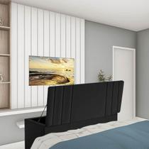 Calçadeira Baú Recamier Estofada Cama de Solteiro 100cm Grécia material sintético Preto- MABE MAGAZINE Calçadeira Baú Recamier Estofada Cama de Solteiro 100cm Grécia material sintético Preto- MABE MAGAZINE