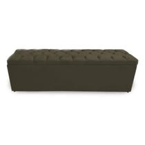 Calçadeira Bau Recamier Estofada Capitonada Casal 140cm Suede Cor Marrom