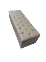 Calçadeira Bau Recamier Estofada Capitonada Solteiro Especial 100cm Suede Cor Bege