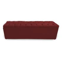 Calçadeira Bau Recamier Estofada Capitonada Solteiro Especial 100cm Suede Cor Bordo