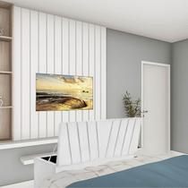 Calçadeira Baú Recamier Queen 160CM Bélgica Suede Branco - D A DECOR