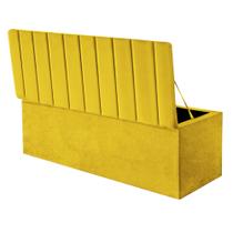 Calçadeira Baú Recamier Queen 160CM Carla Suede Amarelo - D A DECOR