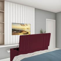 Calçadeira Baú Recamier Solteiro 90CM Grécia Suede Bordo - D A DECOR