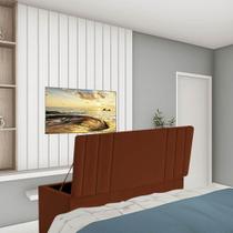 Calçadeira Baú Recamier Solteiro 90CM Grécia Suede Terracota - D A DECOR