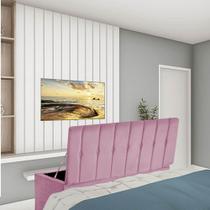 Calçadeira Baú Recamier Solteiro 90CM Kiara material sintético Rosa - D A DECOR
