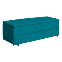 Calçadeira Baú Sapateira Casal 140cm Ayla Suede Capitonê - Estopar