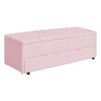 Calçadeira Baú Sapateira Casal Queen 160cm Ayla Suede Capitonê - Estopar