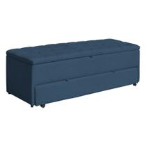 Calçadeira Baú Sapateira Casal Queen 160cm Ayla Suede Capitonê - Estopar