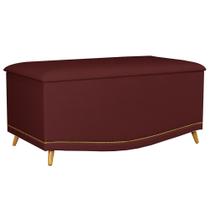 Calçadeira Baú Solteiro 90cm Imperial J02 Veludo Vinho - Mpozenato Calçadeira Baú Solteiro 90cm Imperial J02 Veludo Vinho - Mpozenato