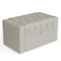Calçadeira Báu Solteiro Atena 90cm Capitonê Sintético Bege - Desk Design