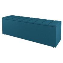 Calçadeira Baú Solteiro Cora 90cm Suede Turquesa - Desk Design