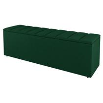 Calçadeira Baú Solteiro Cora 90cm Suede Verde - Desk Design
