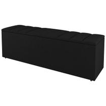 Calçadeira Baú Solteiro Grace 90cm Suede Preto - Desk Design