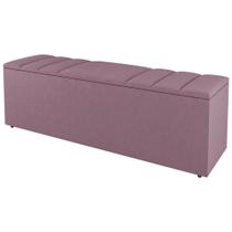 Calçadeira Baú Solteiro Grace 90cm Suede Rosé - Abmaza